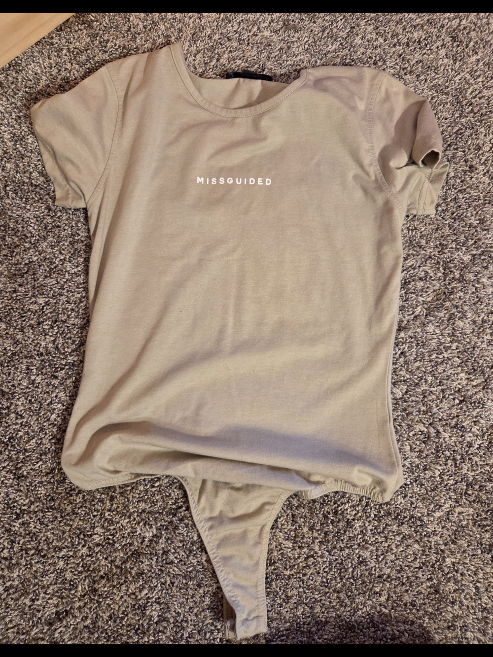 Missguided Neutral Crew Neck Bodysuit
